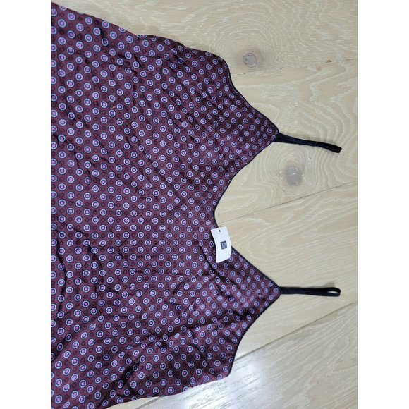 GAP Body Women's Medium Satin Polyester Cami Top Soft Geometric Tank Camisole - Picture 3 of 10